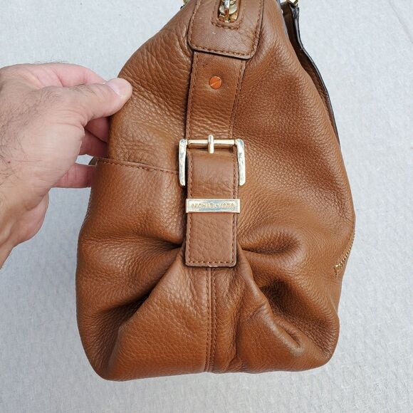 Michael Kors Large Pebbled Leather Satchel Purse Shoulder Bag - Picture 4 of 13